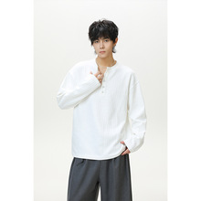 2025秋季新款韩版潮流时尚长袖T恤小众设计感潮牌宽松上衣大码男