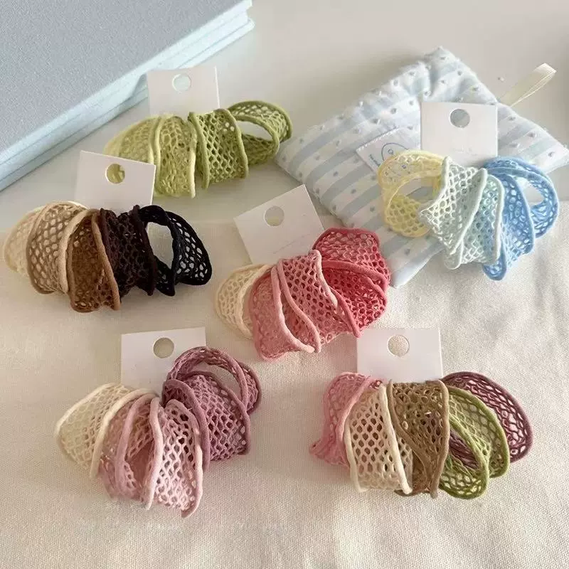 2025新款韩系糖果色镂空面膜高弹力发圈女高端甜美气质发绳头发饰