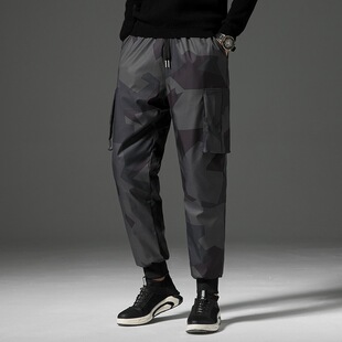 Down Pants Men's Camouflage New Outer Wear Warm Thickened Winter Casual Korean Men's White Duck Down Pants