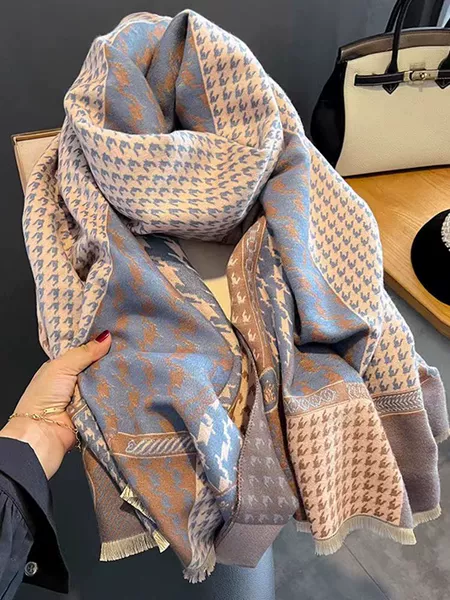 Color block houndstooth--Morandi pink