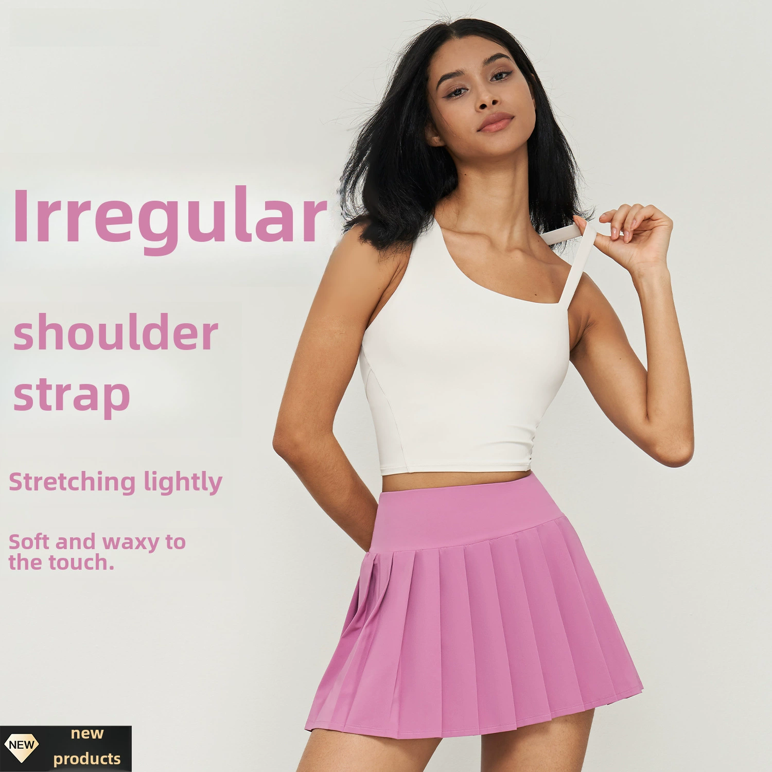 Shockproof T-shirt, top with cups for gym, underwear, yoga clothing