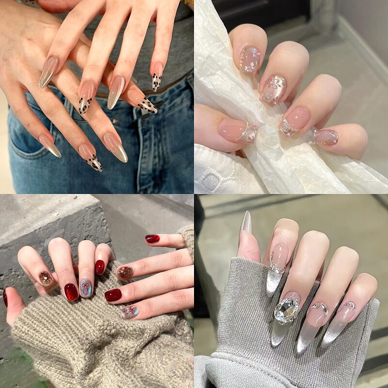 Cat's Eye Wearing Nail Pieces Advanced Sense Removable Fake Nail Patch Little Red Riding Book Spring and Summer Wearable Nail Art Wholesale