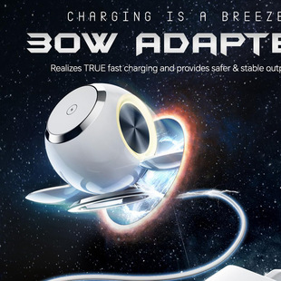 Cross-border explosions space capsule wireless charger for Apple 15 magnetic three-in-one vertical wireless charging RGB atmosphere