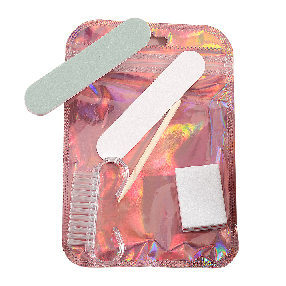 Manicure tool set (transparent brush short wooden stick)