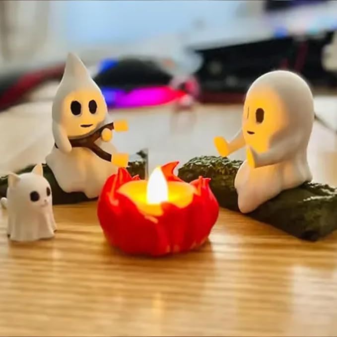  New Ghost Bonfire Party Night Light Resin Crafts Halloween Festive Atmosphere Decoration Ornaments