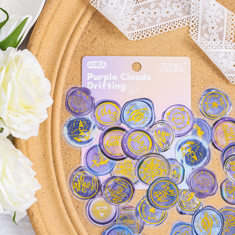 Candle del sur pasado impermeable transparente mascota pegatinas de tela de mano bolsa retro pintura pegatinas de fuego sobre pegatinas de niños caja de regalo sello pegatinas