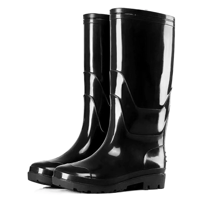 Дождевая обувь мужская оптовая обувь для защиты труда нескользящая водонепроницаемая обувь дождевая сапоги высокая труба резиновая обувь водная обувь обувь плюс бархат хлопок кислотостойкость к щелочам