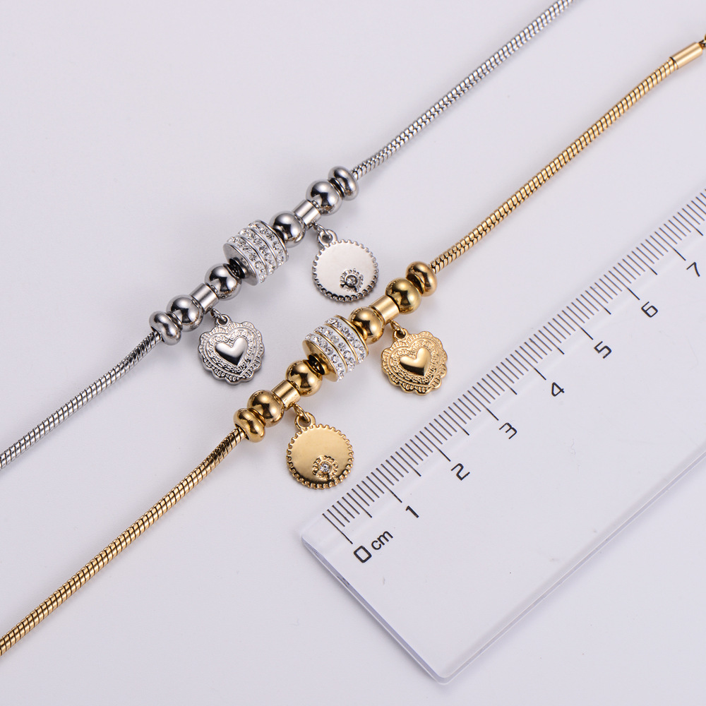 Womenu0027S Fashion Heart shape Stainless Steel Rhinestone Bracelets Inlay Stainless Steel Bracelets