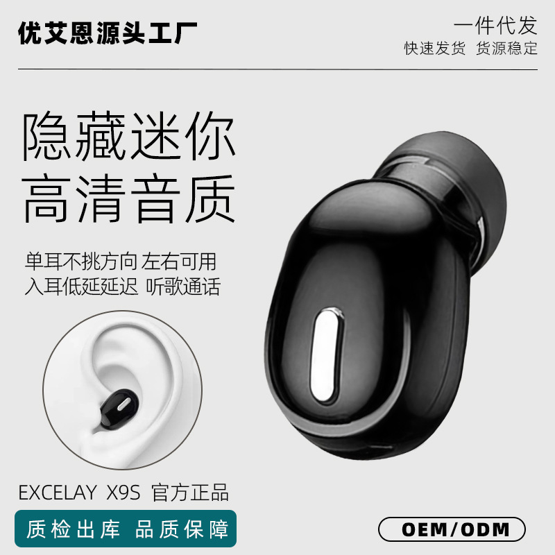 Audífonos Bluetooth Intrauditivos EXCELAY X9S Mini Deportivos, Mini Auriculares Inalámbricos para Llamadas, Fábrica de Origen