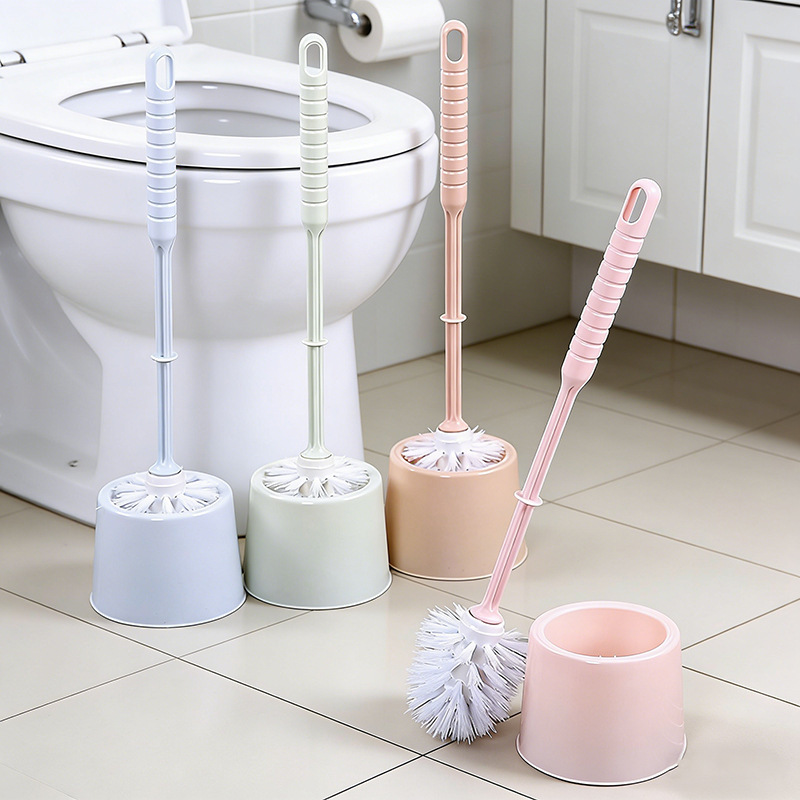 Creative Household Daily Use Bathroom Thickened Plastic Toilet Brush Set with Base Toilet Cleaning Brush Toilet Brush