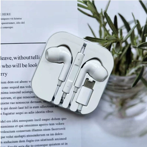 Наушники Apple, совместимые с мобильным телефоном, проводное управление