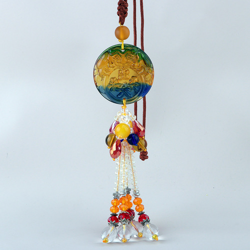 In and out of Ping An car pendant, in-car Ping An Talisman crystal pendant, car Kuaishou rearview mirror pendant