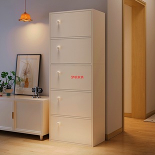 Household Storage Cabinet Dust-Proof Bookcase with Door Bookshelf Storage Rack Floor-Standing Narrow Gap Living Room Display Cabinet