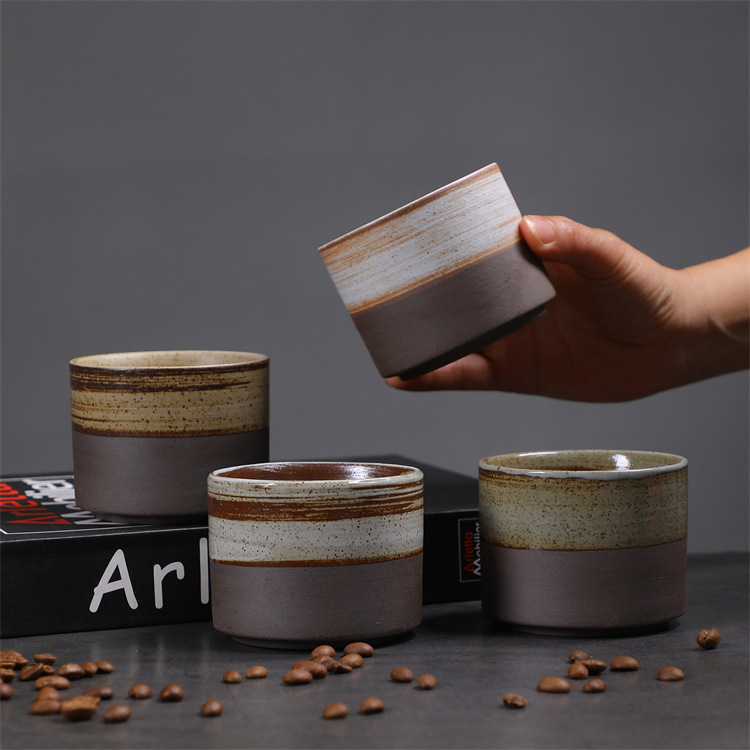 Vintage Minimalist Ceramic Espresso Cup Set For Afternoon Tea_voghion.com