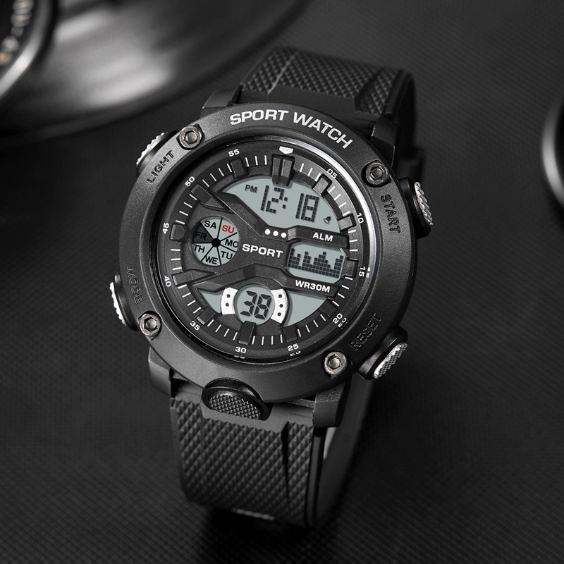 Reloj de hombre popular transfronterizo deportivo multifuncional impermeable reloj electrónico de alarma luminosa para hombre reloj de Estudiante