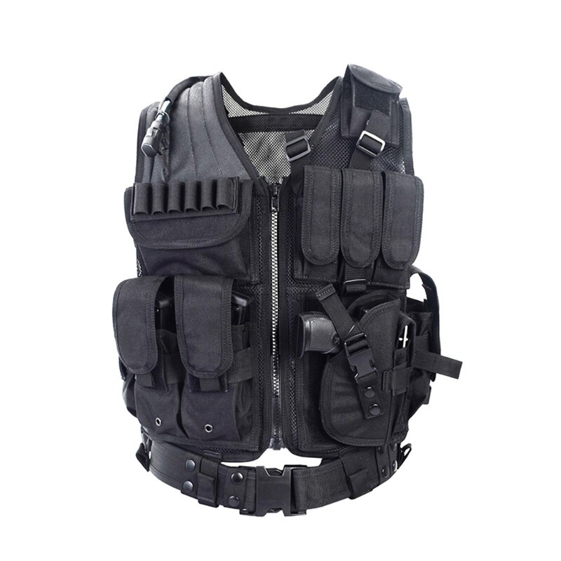 Cross-Border Factory Tactical Vest Mesh Amphibious Multifunctional Real-Life Cs Outdoor Equipment Stab-Proof Combat Clothing