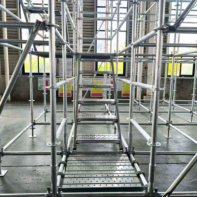 盘扣脚手架建筑施工搭建用脚手架配件横杆斜拉杆镀锌盘扣式脚手架