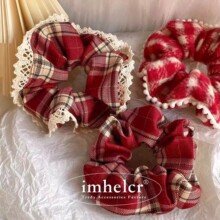 格子控~大肠发圈发绳高级感头绳扎头皮筋绑头花头饰发饰2025新款