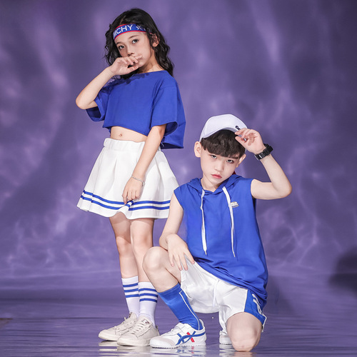 Street dance children's trendy kindergarten cheerleading performance costumes cool jazz dance outfits primary school graduation class photo clothing