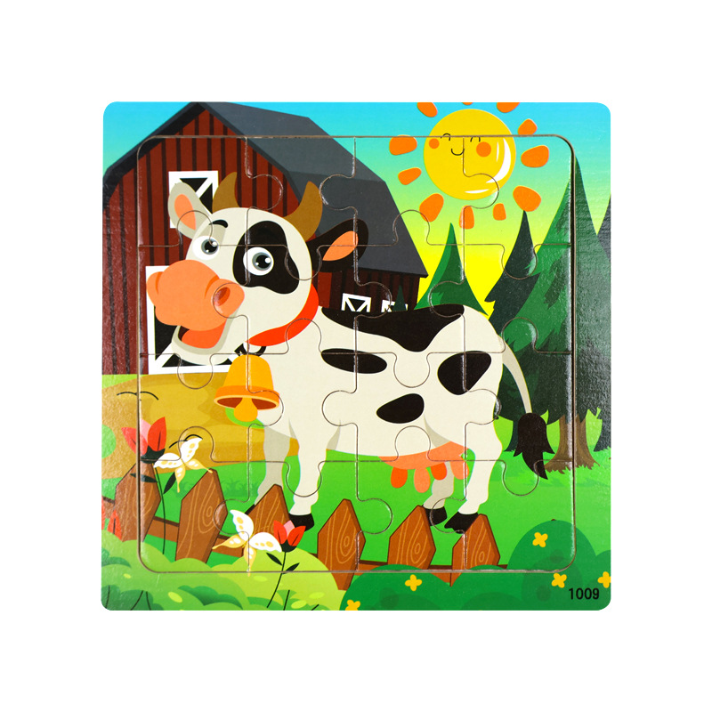 Puzzle plano de madera para niños pensamiento lógico juguetes de entrenamiento de mano movimiento fino