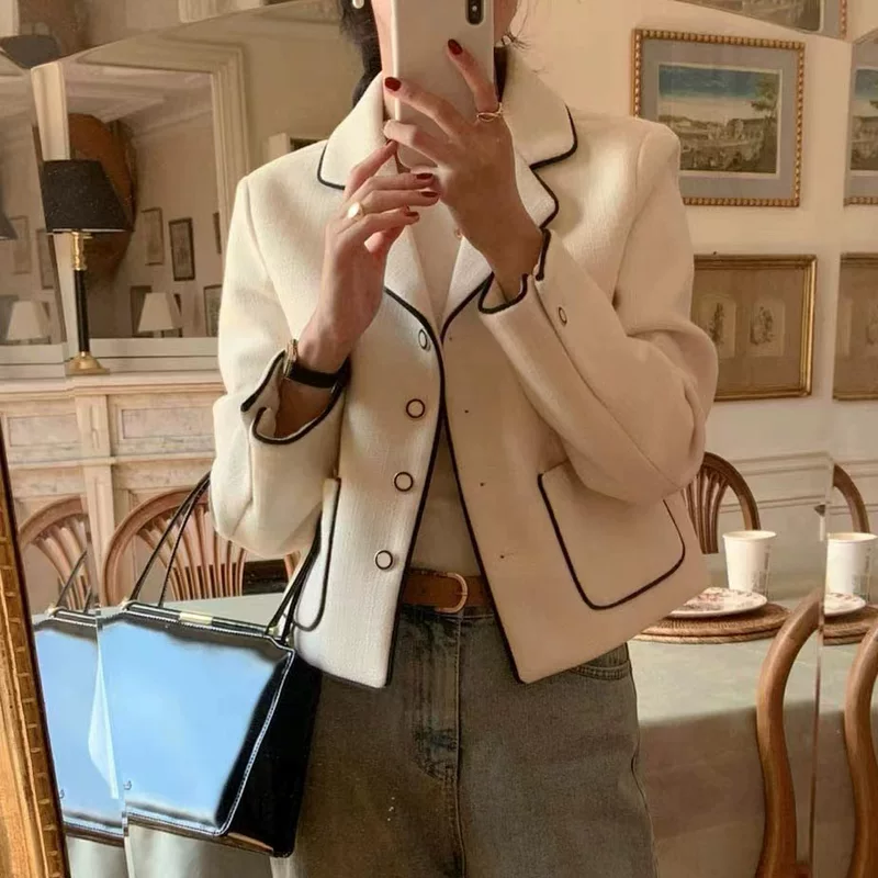 Стильный укороченный костюм-пиджак, стиль Chanel