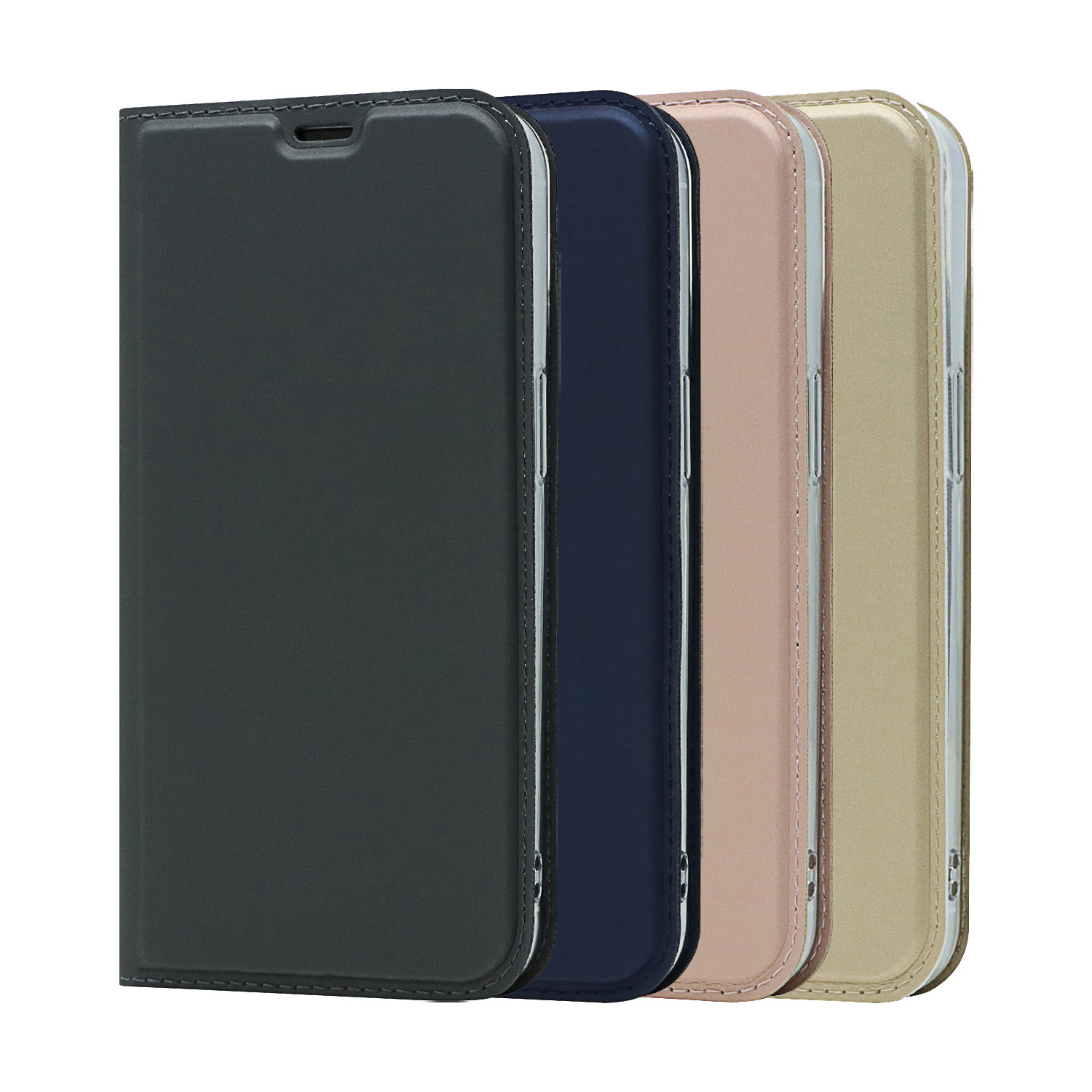 Suitable for Iphone16E Leather Case 15Plus Ultra-Thin Voltage Card Holder Magnetic Pure Color Protective Case 17Pro