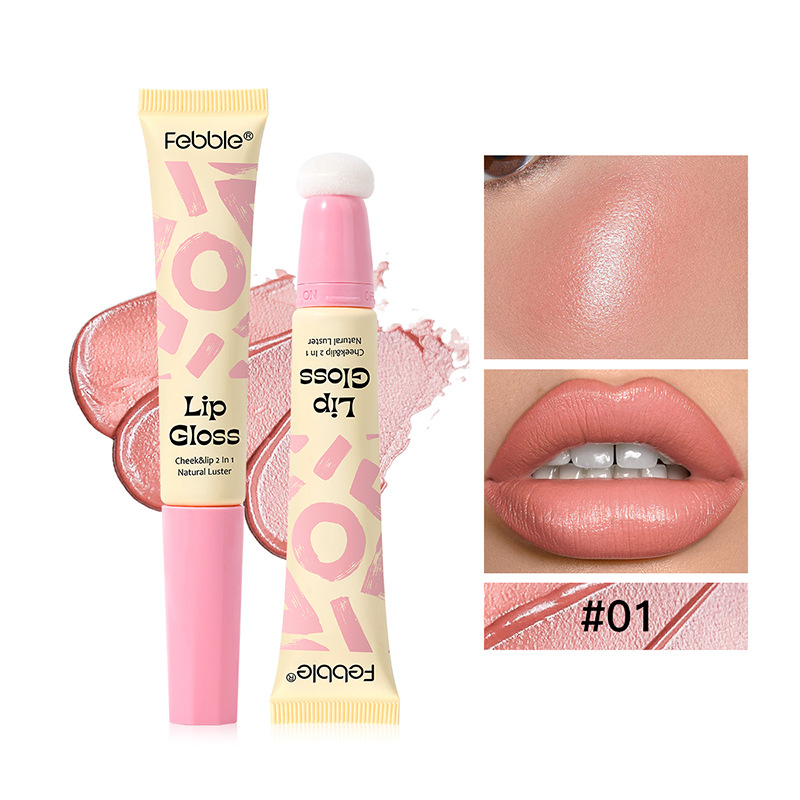 USHAS Europa y América Punto transfronterizo Esponja Cabeza Brillo de labios Taza impermeable y antiadherente Lápiz labial líquido hidratante FBC023 image 7