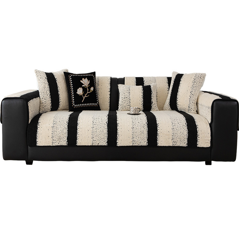 Sofá de peluche cojín antideslizante de cuatro estaciones cojín de asiento de espesor ligero de lujo de alto nivel de invierno mantas de tela cubierta caliente