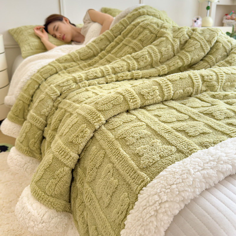 Invierno de peluche de invierno de oficina siesta pequeña manta manta sofá mantas cama de peluche de coral cordero cashmere