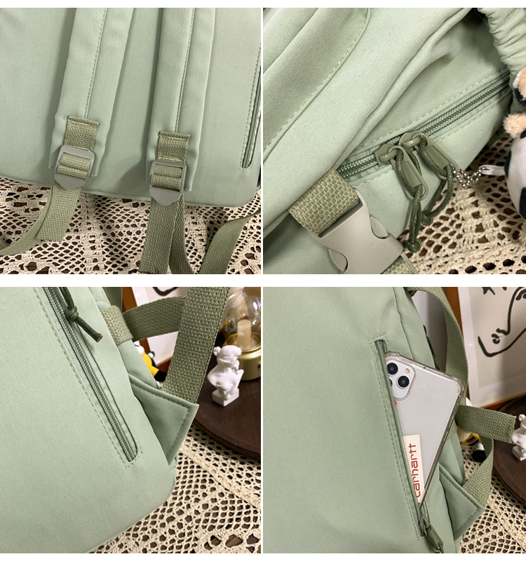 637g Weight Polyester Lining Material Zipper Closure Type School Occasion Nylon Material Solid Color Pattern Women'S Gender Square Shape White, Pink, Green, Blue, Black Color Large Size Wholesale Large Capacity Bear Backpack Nihaojewelry 6