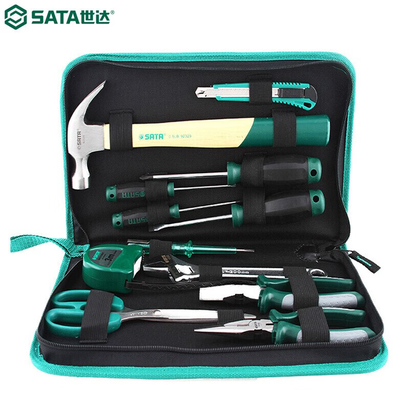 SATA DY06018 Kit de herramientas de reparación multifuncional eléctrica 12 piezas