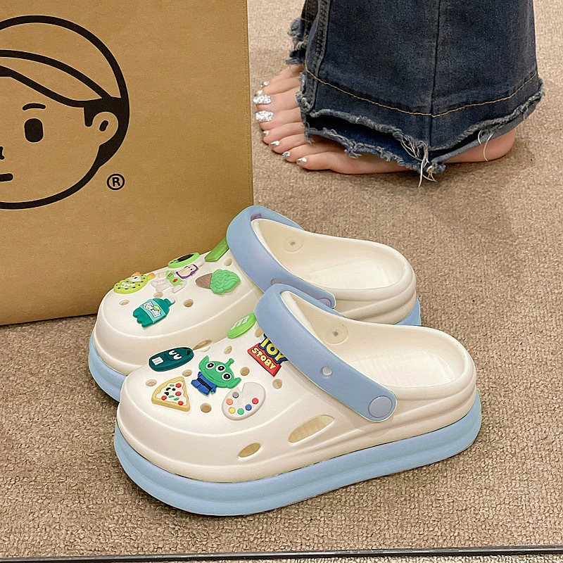 2025 новые мультяшные пещерные туфли женские толстые подошвы