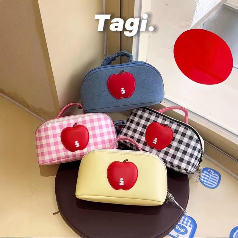 Tagi. 新品《i》想象苹果鼓鼓可爱防水便携收纳包牛仔旅行化妆包|undefined