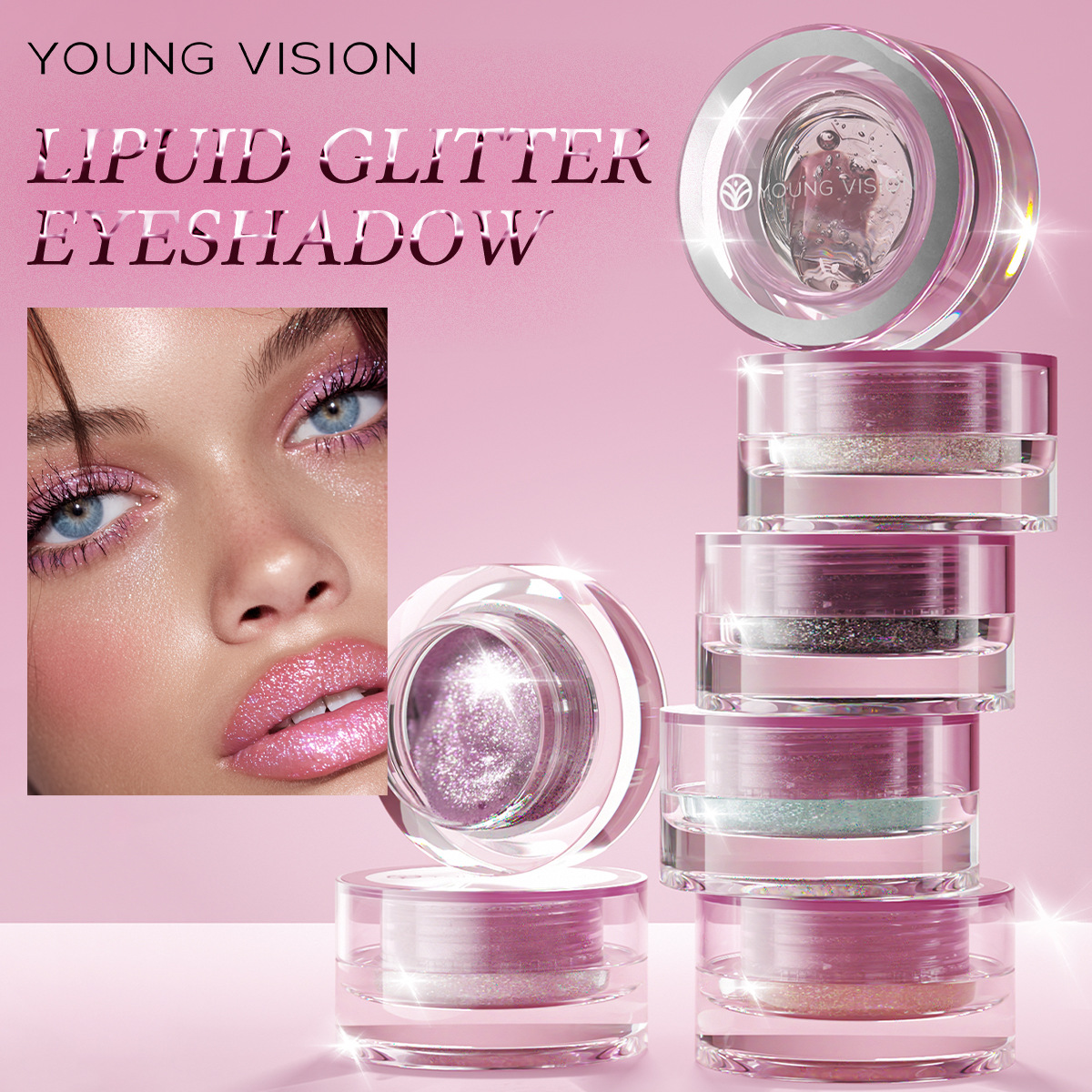 Young Vision Gel Eyeshadow - One Swipe of Excellent Fine Shimmer and High-Gloss Liquid Eyeshadow Available in 7 Colors