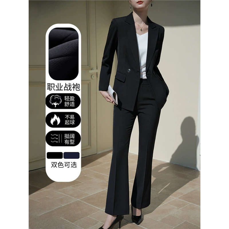 Черный профессиональный костюм костюм женский 2025 весна и осень новый стройный продвинутый смысл 4S магазин банка костюм куртка