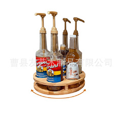 木製二重ワインラックコーヒーシロップ収納ステーション家庭用縦型ワインラックデスクトップワインラック実木収納ラック