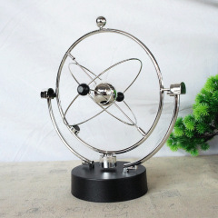 Creative Perpetual Motion Instrument Ornament Rotating Newton's Swing Orbital Colored Metal Decor with Gold Ferris Wheel