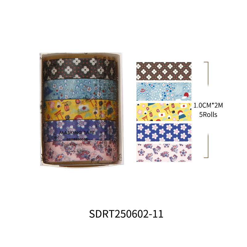 El viento y la casa retro y papel cinta adhesiva conjunto de rollo completo en el viento de mano cuenta de película base decoración pegatinas DIY