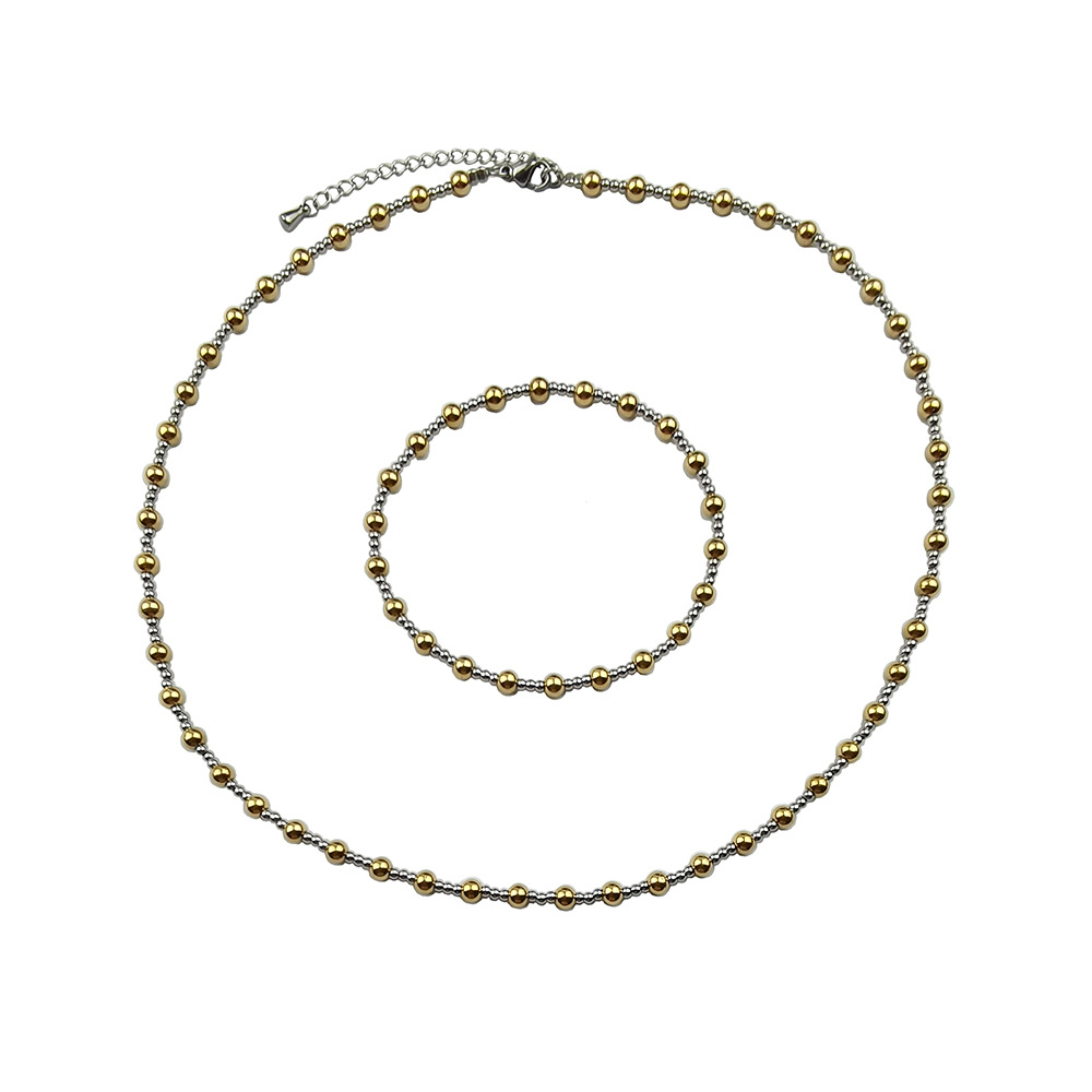 10g Weight Bracelets, Necklace Classification 1 Piece, 1 Set Quantity Holiday, Daily Occasion 304 Stainless Steel Material Geometric Pattern Women's Gender Plating Design Simple Style, Classic Style Style 1 Piece 1 Set 304 Stainless Steel Bracelets Necklace 19
