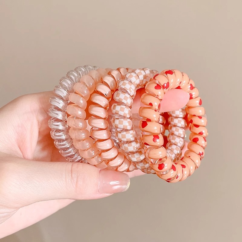 Alta cuerda de pelo durable elástico no daña el pelo banda de goma moda línea telefónica banda de pelo tocado temperamento simple cuerda de las mujeres corbata de pelo