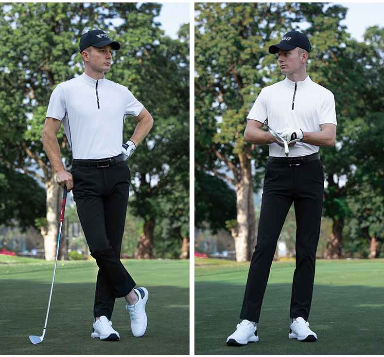 Áo polo nam golf PGM tay ngắn thấm hút nhanh khô — KUZ200-Quần dài màu xanh hải quân, YF771-Trắng tay ngắn, KUZ200-Quần trắng, KUZ200-Quần đen chi tiết 12