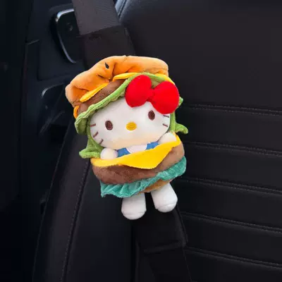 Seat belt shoulder pad Pads Car Interior Seat Belt - hamburger-big-blue-kt-black-shoulder-pads-standard