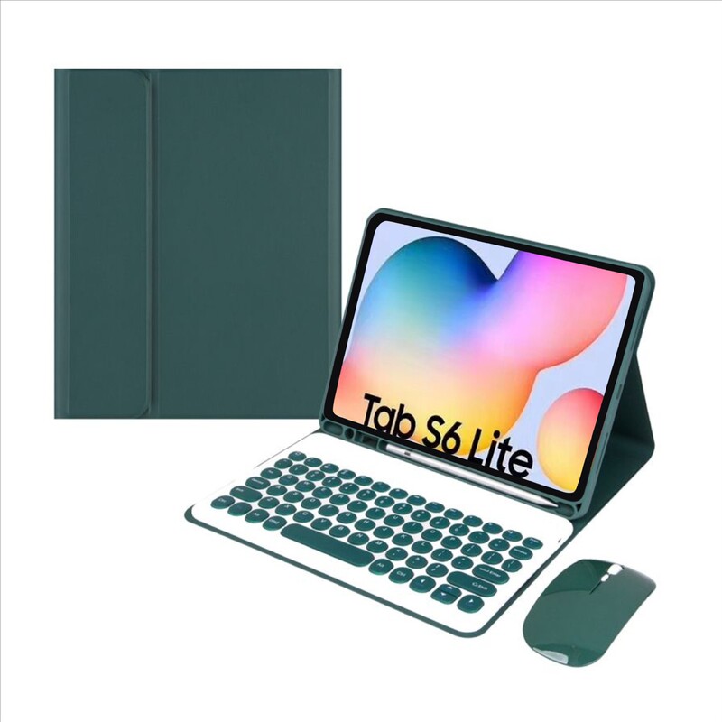 Suitable for Samsung S6Lite Bluetooth Keyboard Protective Case A9+ Keyboard with Pen Slot Protective Case X200 Round Keycaps S9P Suitable for Samsung S6Lite Bluetooth Keyboard Protective Case A9+ Keyboard with Pen Slot Protective Case X200 Round Keycaps S9P