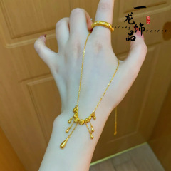 ベトナム沙金猫眼流蘇水滴ネックレス
