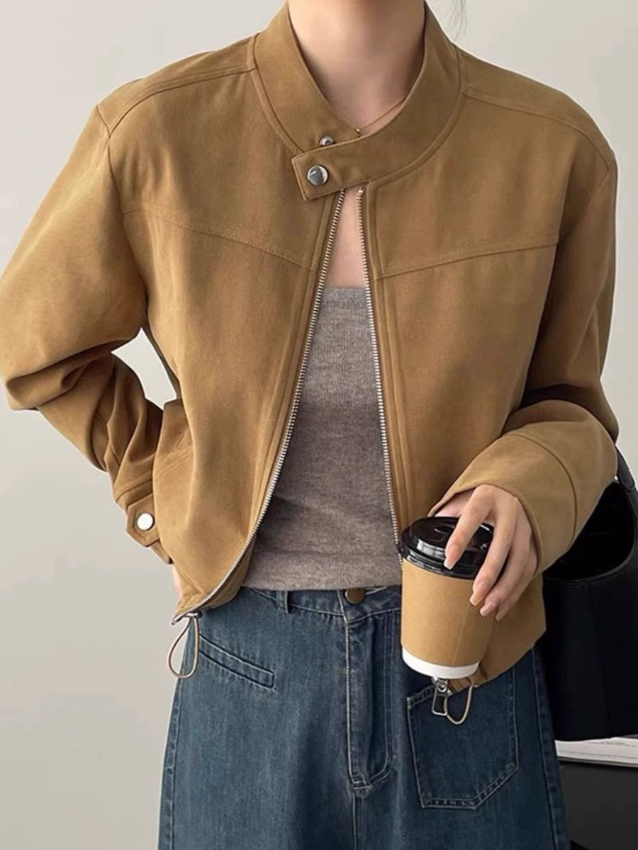 Бархатная ретро-куртка, американский и chanel-стили, хаки, размеры S–2XL