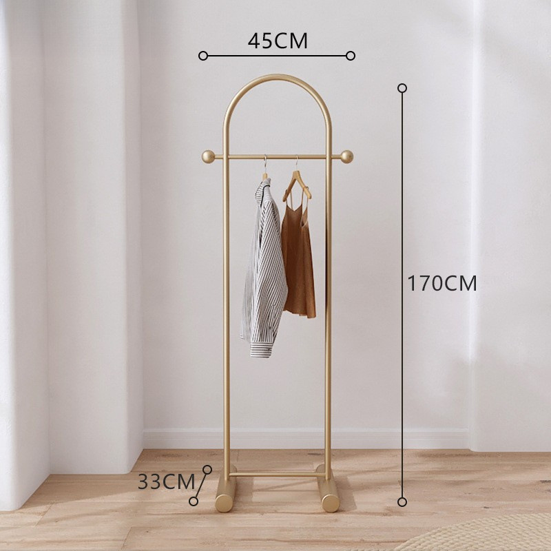 Nordic Floor-Standing Bedroom Coat Rack, Light Luxury Indoor Rod-Type Clothes Drying Rack, Simple Household Storage Rack