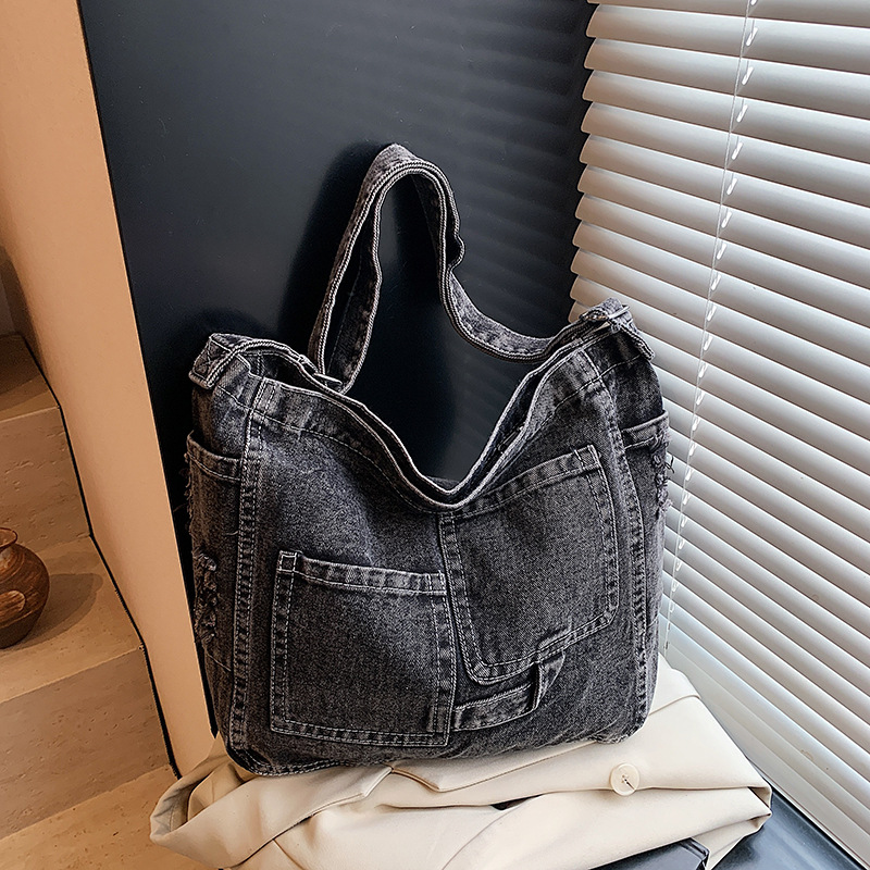 Nuevo bolso de hombro retro de gran capacidad para mujer bolso de mensajero de moda bolso de mezclilla de moda para estudiantes