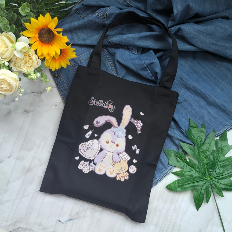 ⇞新款星黛兔印花帆布包学生装书轻便耐磨印花大容量百搭敞口单肩