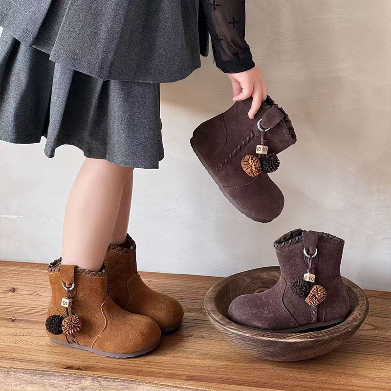 Children's Retro Birkenstock Martin Boots 2026 Autumn New Style Girls' Genuine Leather Short Boots Lightweight Little Girl Princess Boots