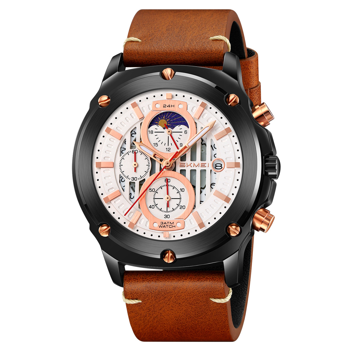 Fábrica de Meiyuantou para hombres retro estrellas mano correa hueca impermeable multifuncional relojes de cuarzo transfronterizos